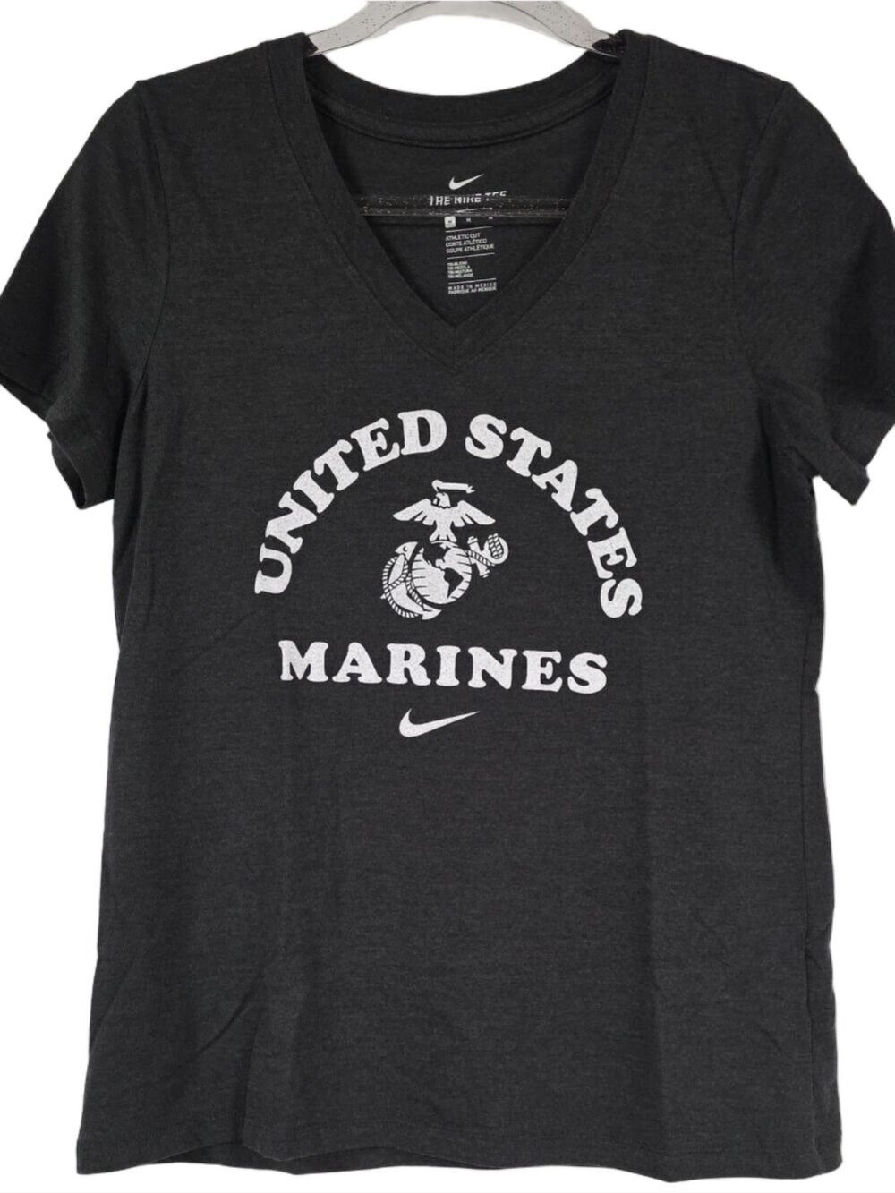 The Nike Tee Ladie's Dark Grey with United States Marines Corps Logo - Size M